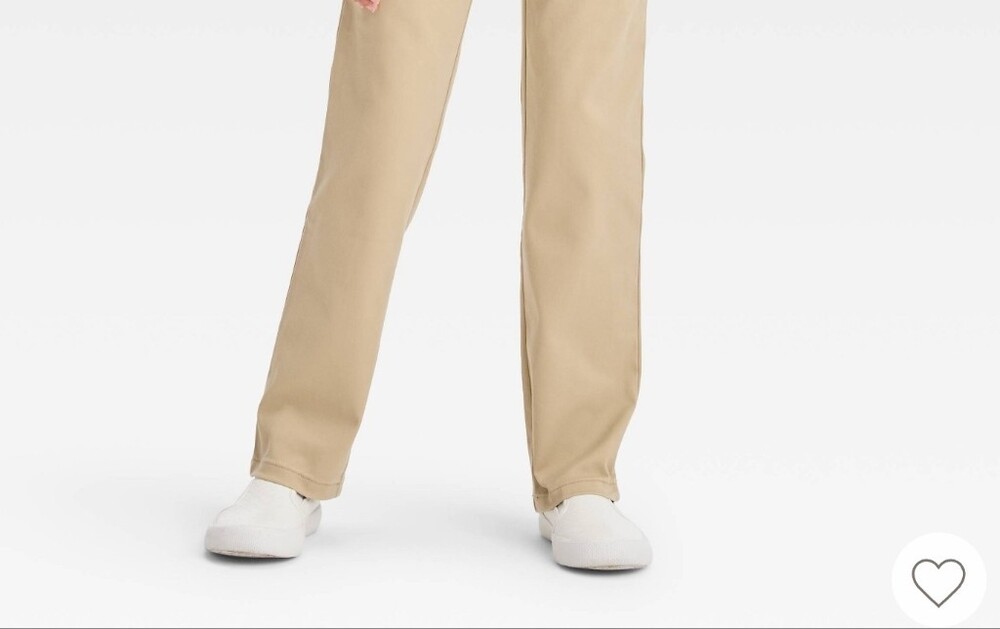 Beige Straight-Leg Pants